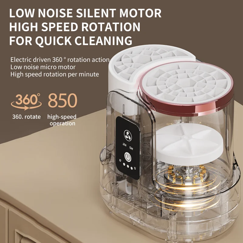 USB Electric Makeup Brush Cleaner 3-in-1 with Automatic Quick-Drying Support Device - Makeup Brush Cleaning And Drying Book Tool